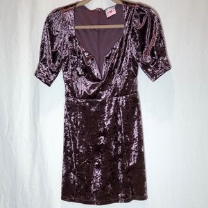 NWT Buddy Love Crushed Velvet Plum Dress